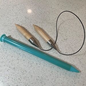Knitting Needles One Green Sz 50 & 1 Circular Size 50 Jumbo Wood 36" Long